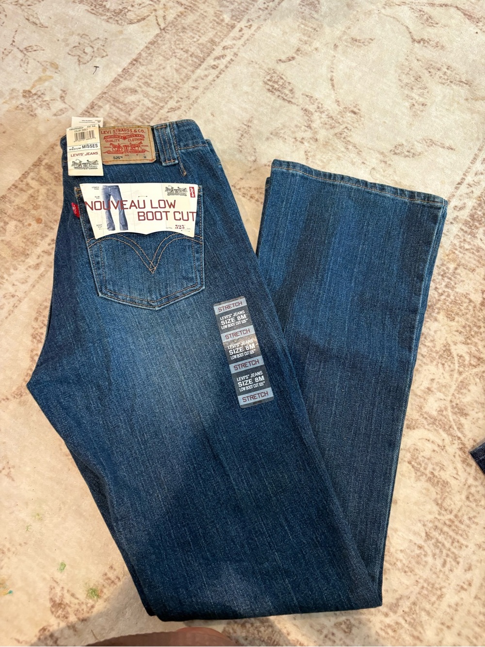 Levi's Women's Boot Cut Stretch Jeans in Dark Blue Denim